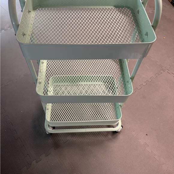 Mint Green Metal Kids Storage Cart Arts & crafts / school work / etc - Picture 2 of 3